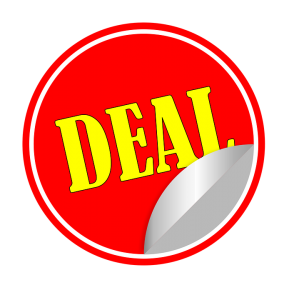 Röd deal-knapp.