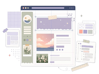 Tumblr-layout med sidospalt och rubrik som justeras några pixlar